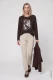 Brązowa bluza damska Henny Jersey w panterkę w kwiaty - Boho Chic #6
