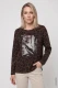 Brązowa bluza damska Henny Jersey w panterkę w kwiaty - Boho Chic #1