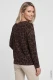 Brązowa bluza damska Henny Jersey w panterkę w kwiaty - Boho Chic #2