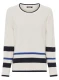 Beżowy sweter damski Henny w paski z guzikami po bokach - Coastal Look #4