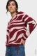 Bordowy sweter damski Henny z geometrycznym wzorem - Coastal Look #3