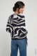 Granatowy sweter damski Henny z geometrycznym wzorem - Coastal Look #2