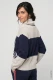 Beżowo-granatowy sweter damski Cora z kominem - Coastal Look #2