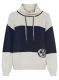 Beżowo-granatowy sweter damski Cora z kominem - Coastal Look #4