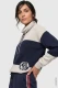 Beżowo-granatowy sweter damski Cora z kominem - Coastal Look #3