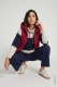Beżowo-granatowy sweter damski Cora z kominem - Coastal Look #5
