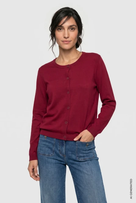 Bordowy kardigan damski Henny - Coastal Look