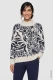 Granatowo-beżowy sweter damski Cora ze wzorem - Coastal Look #1