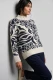 Granatowo-beżowy sweter damski Cora ze wzorem - Coastal Look #4