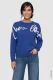 Niebieski sweter damski Cora z napisem - Coastal Look #1