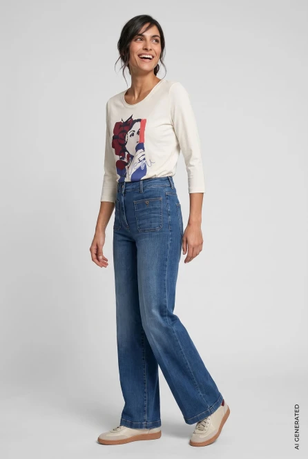 Jeansy damskie Anna Wide - Coastal Look