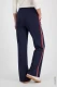 Granatowe spodnie damskie Lisa Wide z bordowym lampasem – Coastal Look #4