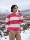 Różowy sweter damski Cora w paski z wełną i alpaką - Mountain Resort #7