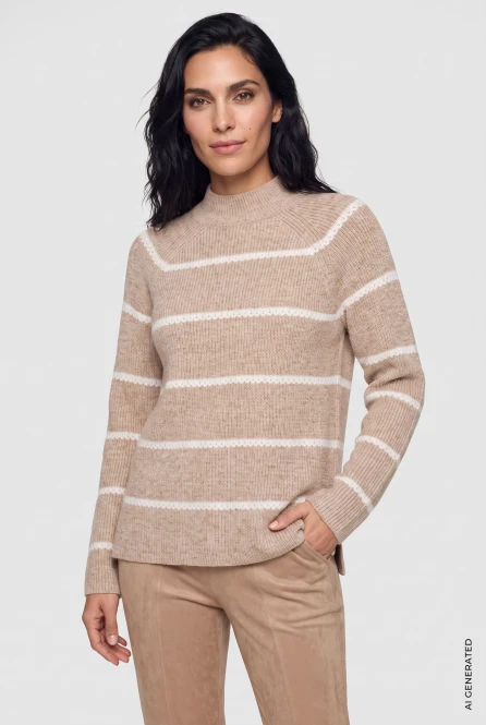 Brązowy sweter damski Henny ze stójką - Mountain Resort