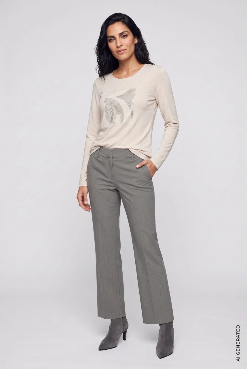 Szare garniturowe spodnie damskie Mona Bootcut - Mountain Resort