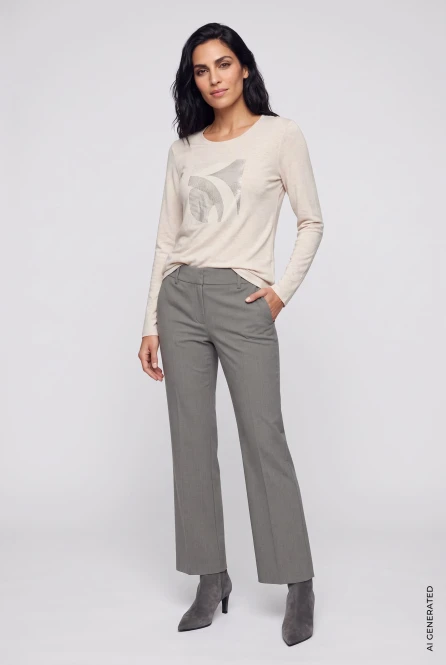 Szare garniturowe spodnie damskie Mona Bootcut - Mountain Resort