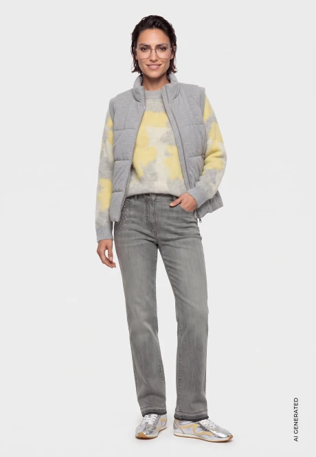 Szare jeansy damskie Mona Straight - Designer Choice