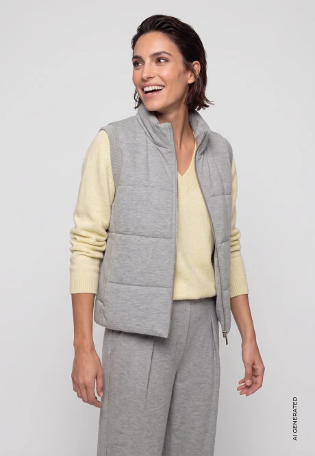 Szara pikowana kamizelka damska - Designer Choice