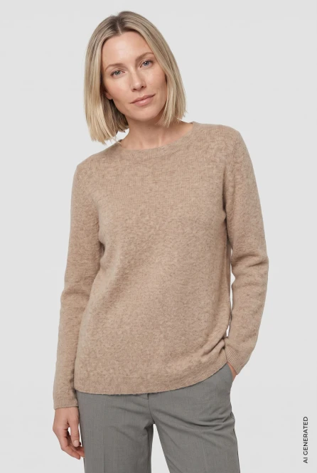 Brązowy sweter damski Henny ze 100% wełny - Mountain Resort