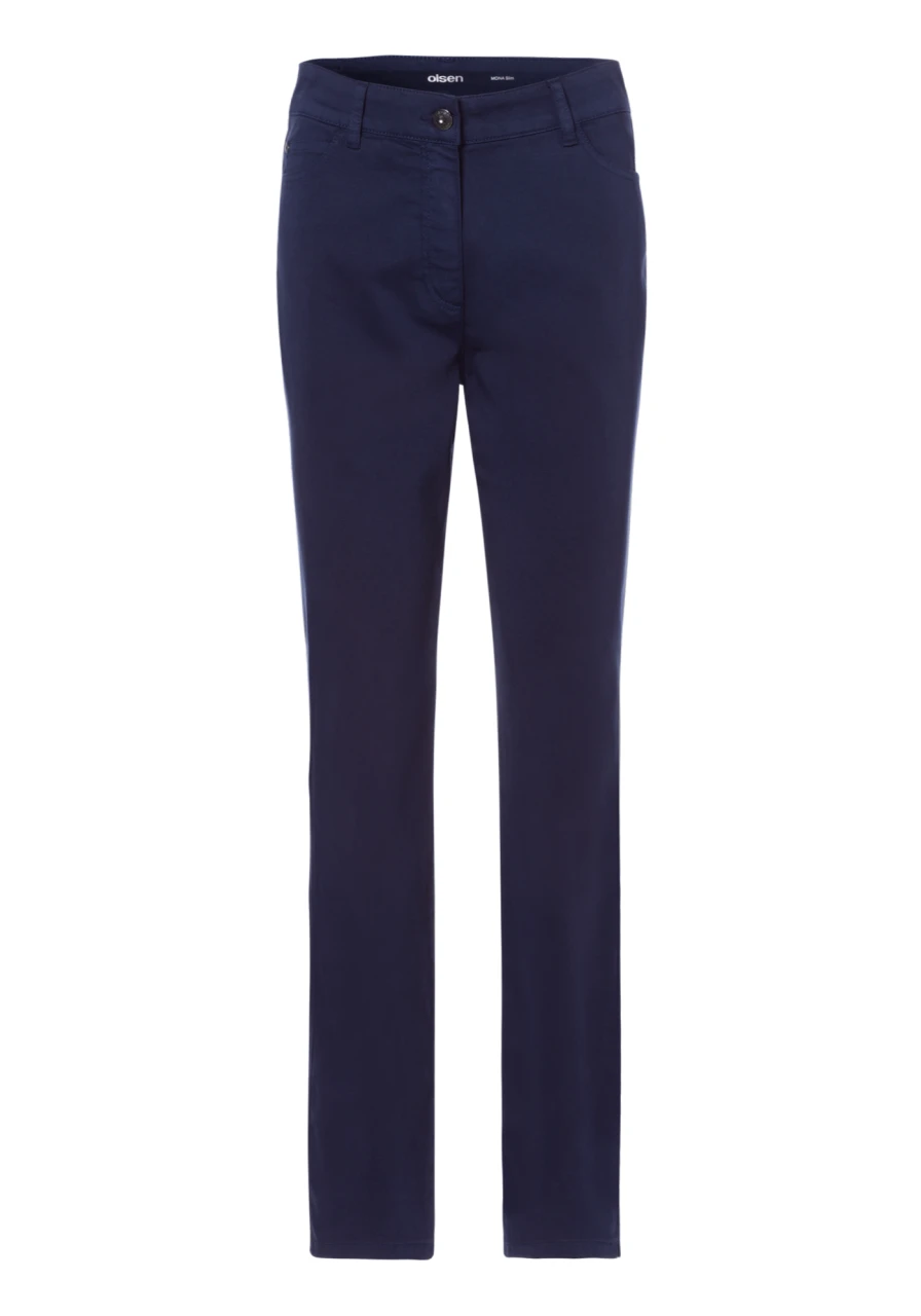 Granatowe spodnie damskie Mona Slim – Basic