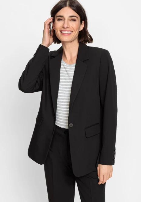 Czarna elegancka marynarka damska - Basic