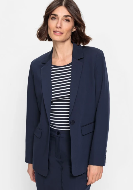 Granatowa elegancka marynarka damska - Basic