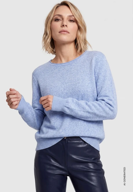 LENZING™ ECOVERO™ Błękitny sweter damski Henny - Urban Country