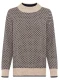 Brązowy sweter damski Henny z geometrycznym wzorem - Urban Country #3