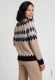 Brązowy sweter damski Henny we wzory - Urban Country #2